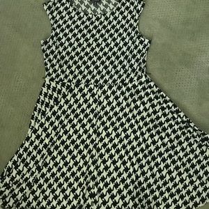 Houndstooth Black & White Dress Large